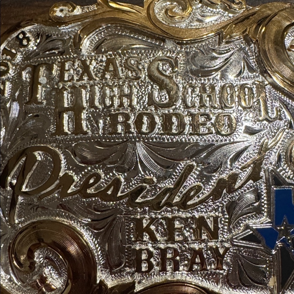 Gold and Silver Texas High School Rodeo President Buckle - Picture 7 of 7